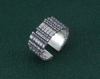 Ring for Booklovers, books in a row shaped, sterling silver | Libraria