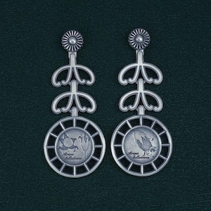 Earrings herbarium, botanical, belladona, plant, in sterling silver | Solanacee