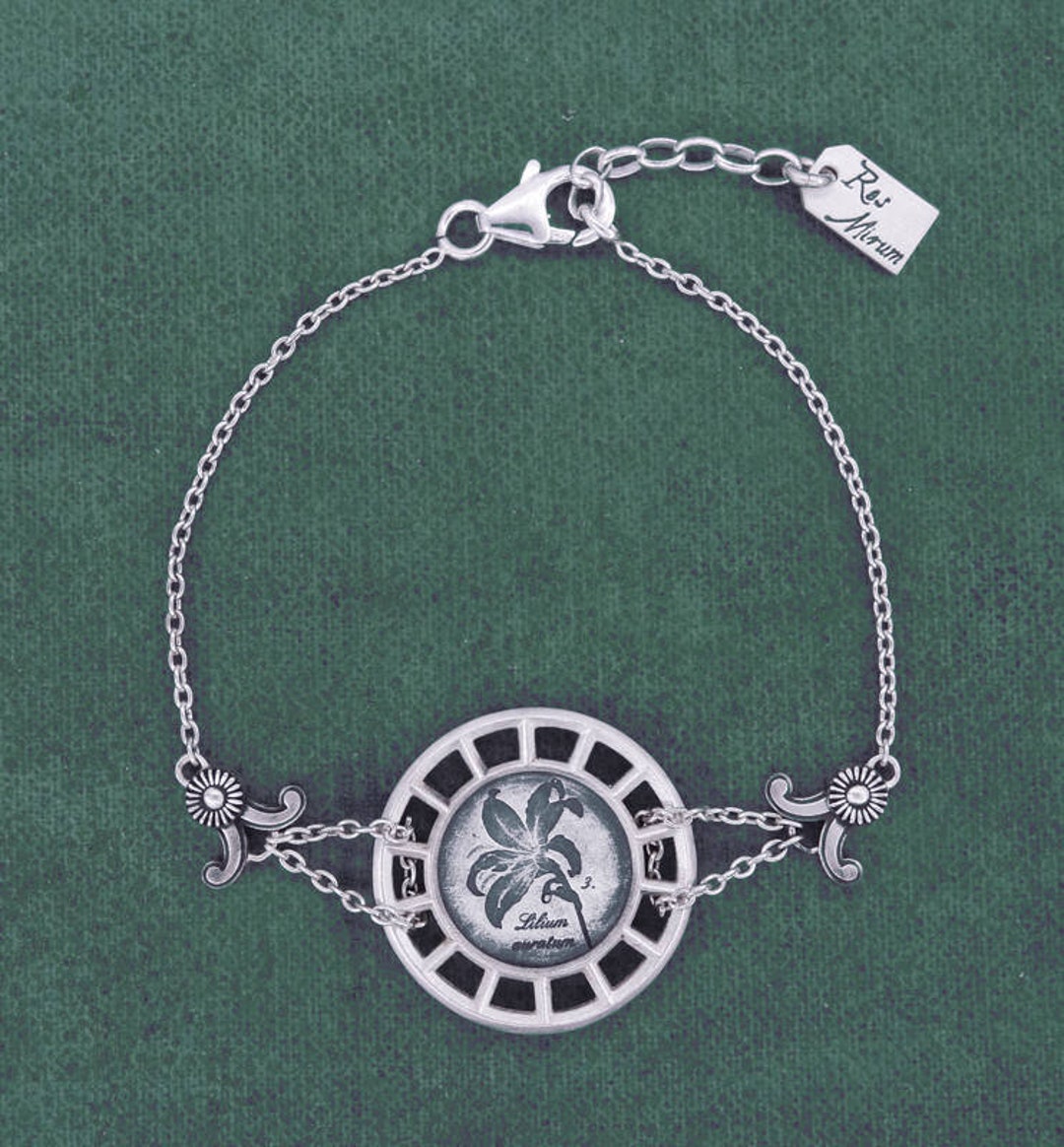 Lily Flower Bracelet Herbarium Botanic Jewelry Handmade in Etsy