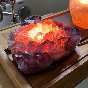 AMETHYST Candle Holder Quartz Cluster candle holder /  Crystal Points Large Tea Light / Crystal Candle Holder / Rock Candle votive candles