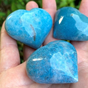 Trolleite Heart Stone / Crystal Heart / Trolleite Quartz Ocean Blue Crystal / Polished Troilete Trolliete / Quartz, Lazulite, Scorzalite
