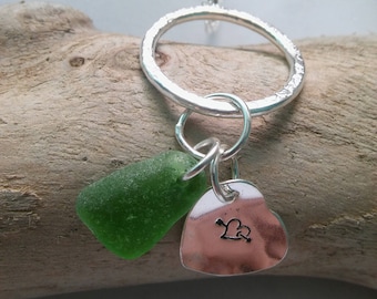 Sea Glass necklace, Sea glass pendant, Green Sea glass necklace, Personalised necklace, Sea glass jewelry, Bridesmaid gift, Birthday gift.