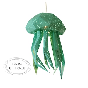 Jellyfish 3Dpapercraft, Paper Lamp Shade, Hanging Lampshades, Livingroom Decor, Kids Room Nightlight, Geometric lamp, Natural Lamps