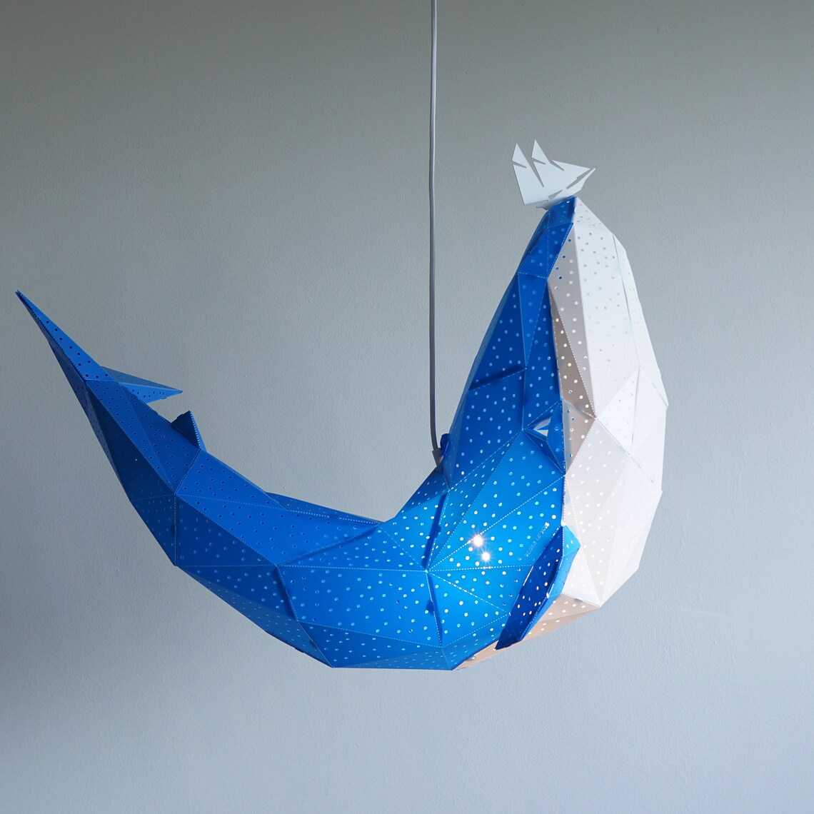 Whale Light Whale Lamp Nursery Lamp Origami Lamp Geometric Etsy