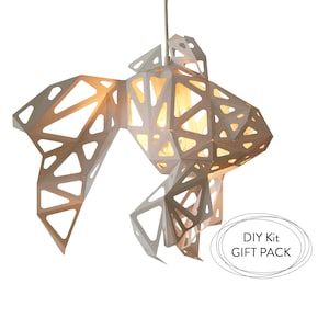 Fish low poly papercraft, nature lover gift, origami lamp, diy paper sculpture, geometric lamp shade, minimalist lighting, bedside light