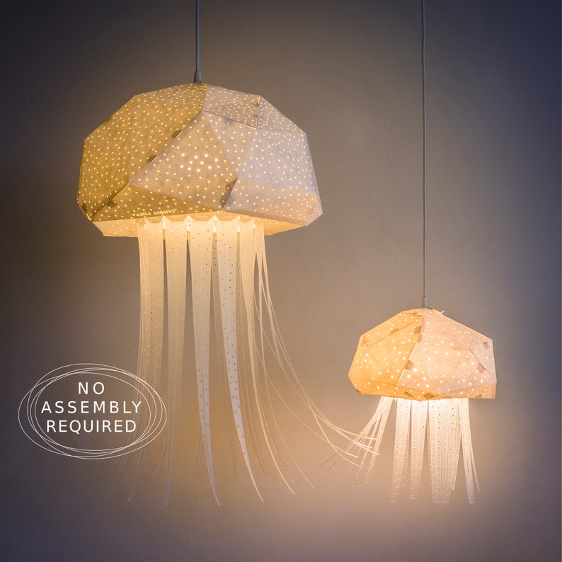 Medusa Origami Chandelier, Nursery Lamp, Origami Lighting, Gifts Animal ...