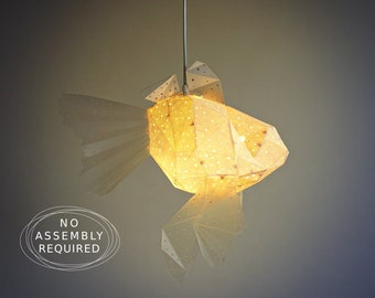 Baby Goldfish Lamp, Origami lampshade, Children's room, Nursery lamp, Pendant lampshade, Gifts animal lovers, Nursery lamp, Origami lighting