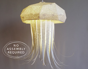 Medusa decor, Jellyfish lamp, Hanging lamp, Paper lamp, Ocean nursery decor, Pendant lamp shade, Cool lamp, Medusa art, Ocean theme nursery
