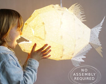 Glowfish lamp, Nursery Lamp, Kids' room, Origami light, Gifts animal lovers, Origami lamp, Fish lampshade, Geometric lamp, Ceiling lamp