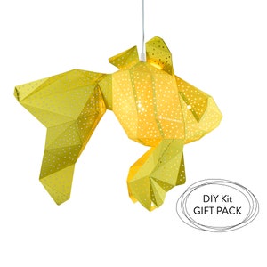 Fish DIY Papercraft Kit, Origami Lantern, Under The Sea, Kids Room Nightlight, DIY Lamp, Nursery Lampshade, Paper Lamp, Night Light For Kids image 1