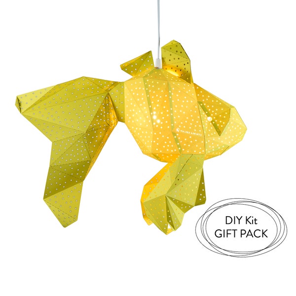 Fish DIY Papercraft Kit, Origami Lantern, Under The Sea, Kids Room Nightlight, DIY Lamp, Nursery Lampshade, Paper Lamp, Night Light For Kids