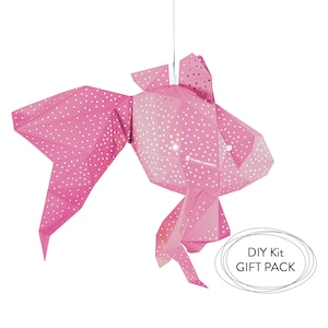 Fish Kids Room Nightlight, DIY Papercraft Kit, Under The Sea, Nursery Lampshade, Modern Hanging Lamp, Paper Lamp, Night Light For Kids