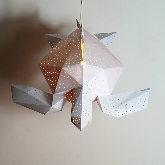 Sea Turtle Geometric Lamp Origami Lampshade Paper Lantern Modern Pendant Light Natural Lamps Paper Lamp Shade Design Hanging Lamp