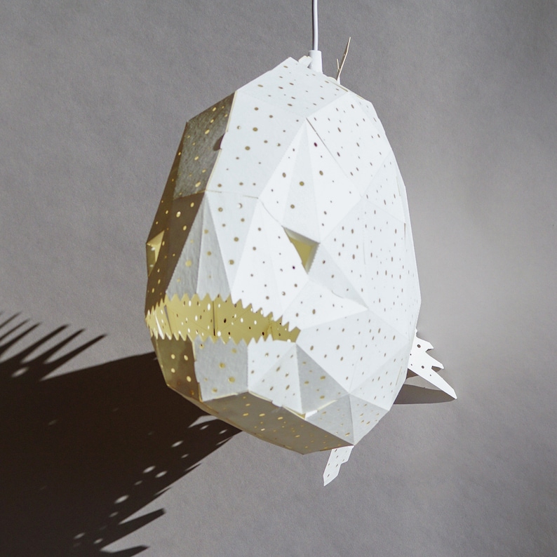 Glowfish lamp, Nursery Lamp, Kids' room, Origami light, Gifts animal lovers, Origami lamp, Fish lampshade, Geometric lamp, Ceiling lamp image 8