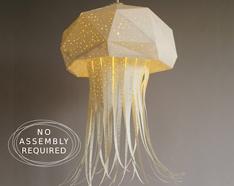 Bedroom Jellyfish Origami Lamp | Geometric Pendant Lampshade for Nursery & Home | Unique Origami Lighting Decor