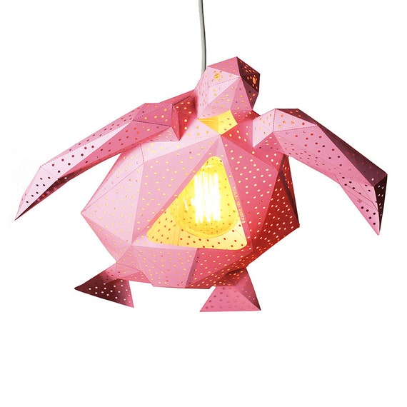 Sea Turtle Paper Lantern Origami Lampshade Natural Lamps Paper Lamp Shade Geometric Lamp Modern Pendant Light Design Hanging Lamp