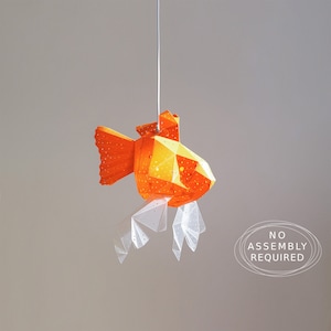 Nursery Lamp - Baby Goldfish Pendant Lampshade for Children's Room & Gifts for Animal Lovers, Origami Lighting Decoration