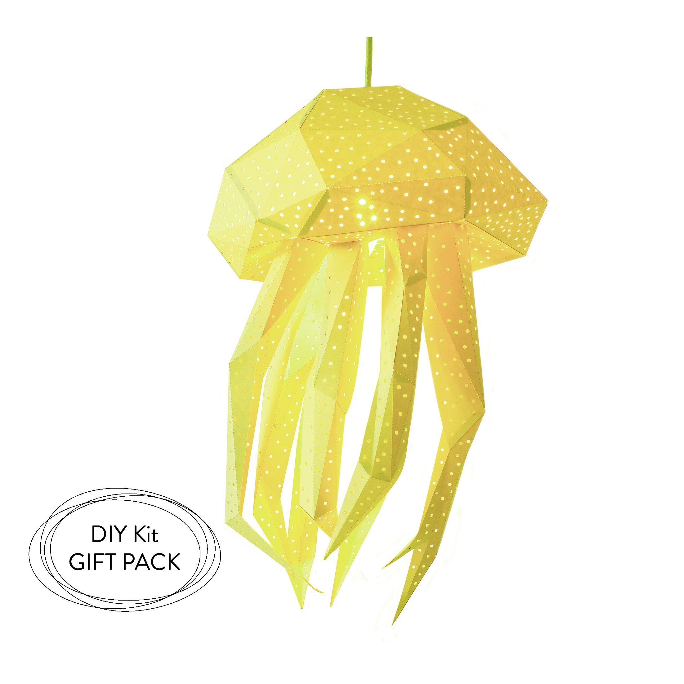 Jellyfish Geometric Lamp, Led Nightlight, Kids Room Nightlight, Origami Lampshade, Hanging Lampshades, Kitchen Accent Lamps