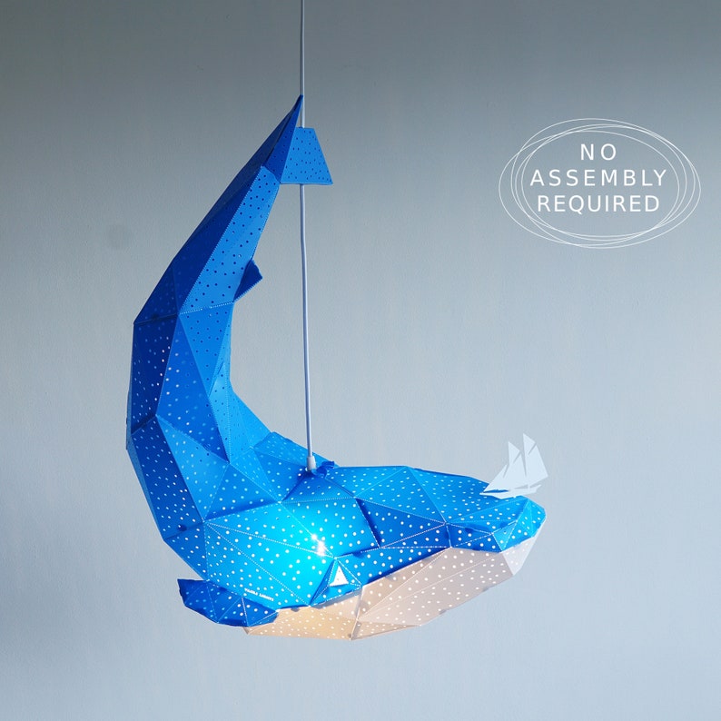 Whale Light Whale Lamp Nursery Lamp Origami Lamp Geometric Etsy