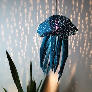 Jellyfish DIY gift kit, DIY paper sculpture, 3d paper sculpture, Low poly animal, 3d model papercraft, 3dpapercraft, Low poly papercraft image 3