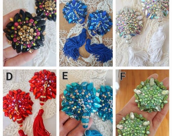 Diamond Star- CUSTOM COLORS, nipple tassels, 3 in 1 burlesque pasties, nipple covers, nippies-D. Lovely Pasties Design