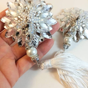 Shoot for the Stars rhinestones nipple tassels, burlesque pasties, 3 in 1 by D. Lovely Pasties Design