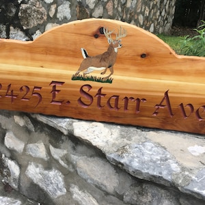 Address Sign, Street Address Sign, Carved Sign, Engraved Sign, Business Sign, Wood Sign, Cedar sign, Hand Carved Sign, Outdoor Sign