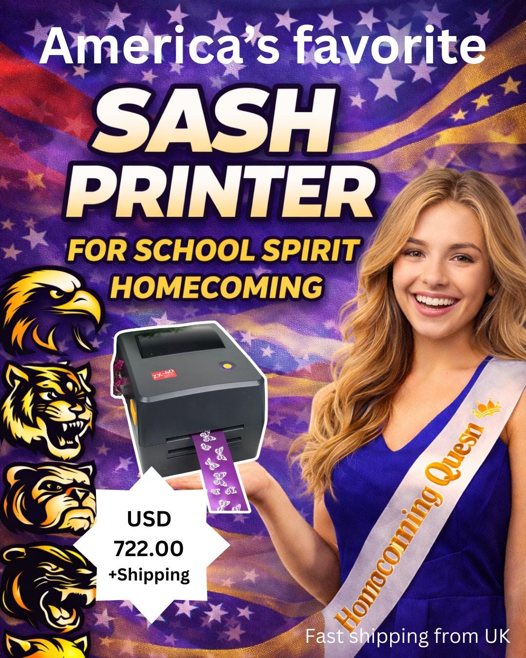 ZX-40 200dpi Ribbon and Sash Printer - HOMECOMING READY? - Etsy