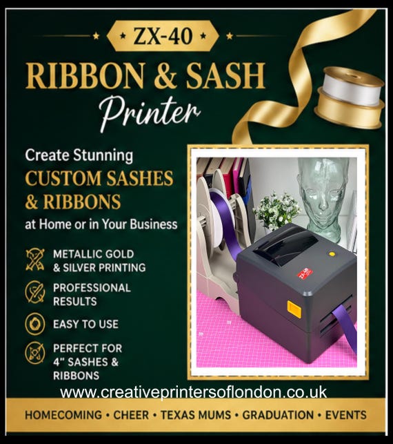 ZX-40 200dpi Ribbon and Sash Printer - HOMECOMING READY? - Etsy