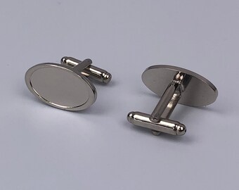 1 Pair of Cufflink Blanks. Brand New. Ideal for Doming, Crafts etc.