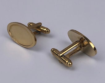 1 Pair of Cufflink Blanks. Brand New. Ideal for Doming, Crafts etc.