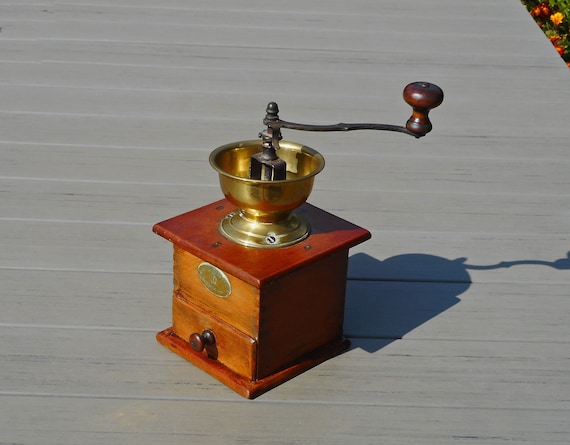 Antique Manual Coffee Grinder 1890 Mutzig Framont Hand Crank