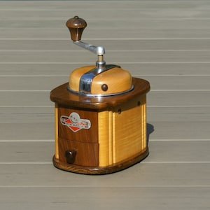 Vintage KYM Mokka Coffee Grinder: German Hand Crank Mill, Art Deco Style