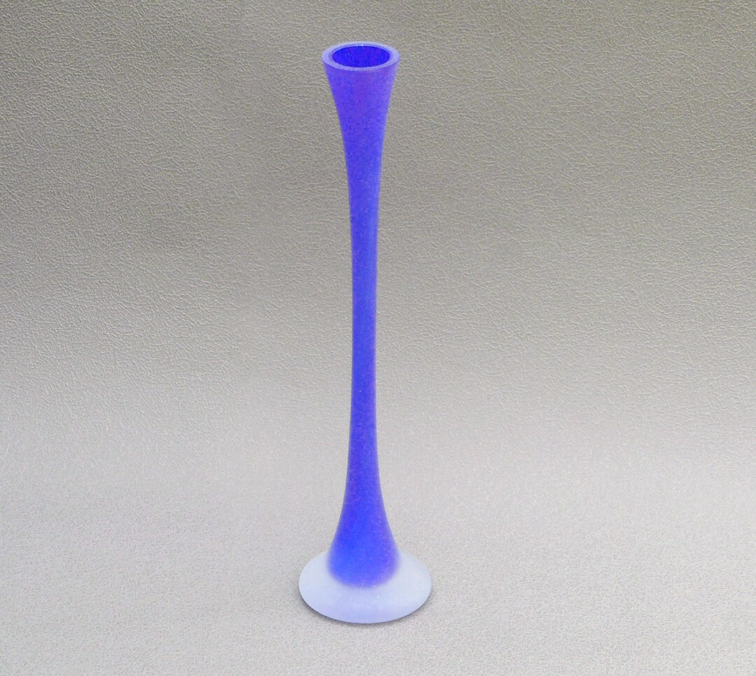 Tall Blue Glass Vase Cobalt Blue Frosted Glass Vase Hourglass Etsy