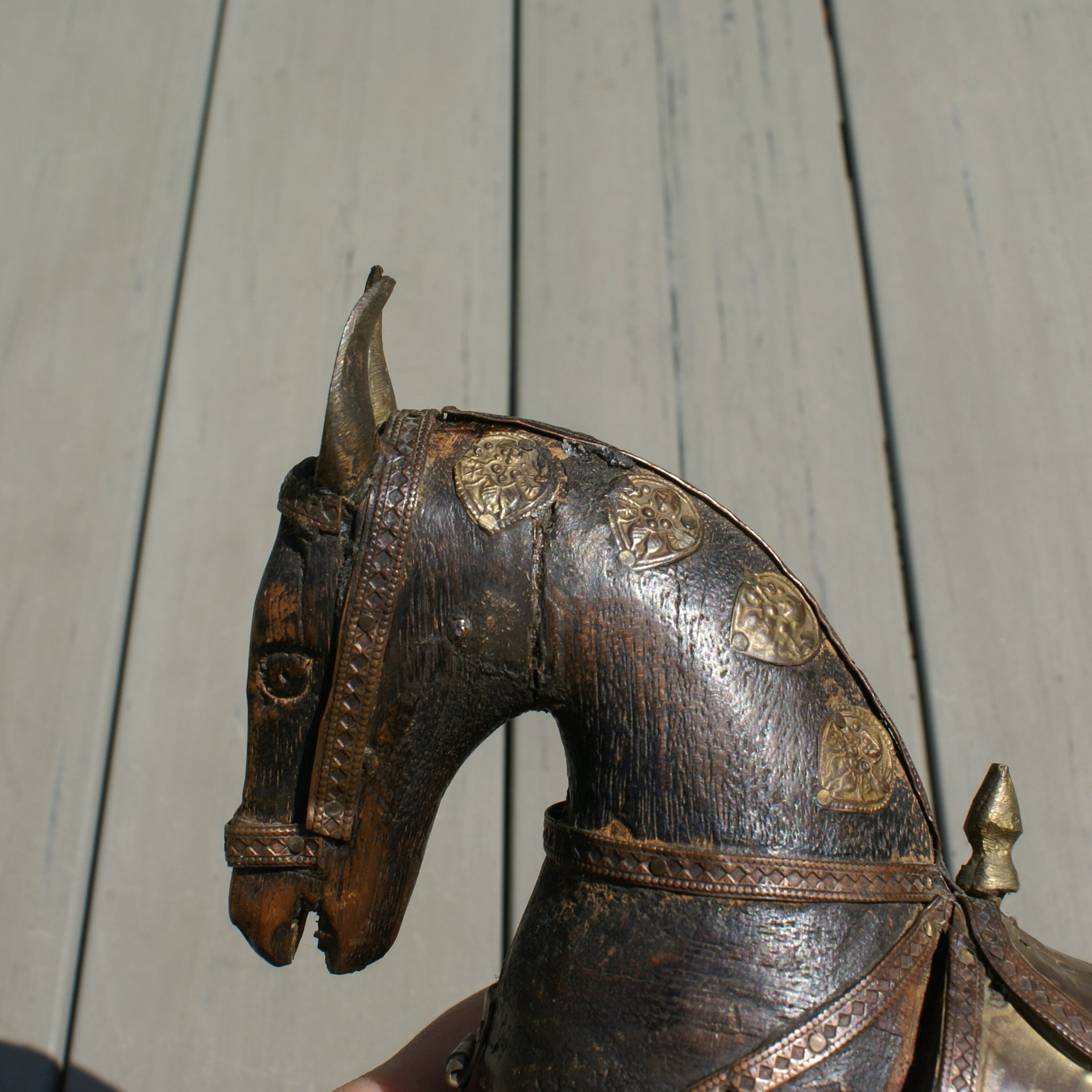 Antique Wooden Horse on Wheels Tika Box Vintage Horse Shaped