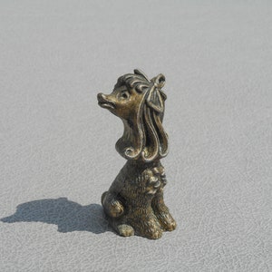 Vintage Poodle Figurine: Metal Dog Statuette, Made in Italy