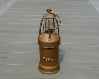 Vintage Miner's Lantern: Steampunk Industrial Decor, Collectible Torch