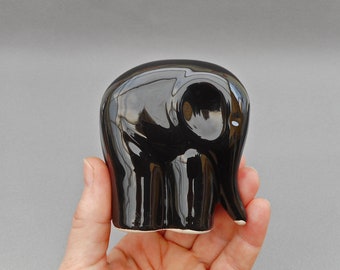 Zwarte olifant beeldje vintage keramische olifant beeldje abstracte olifant decor miniatuur dier figuur display decor