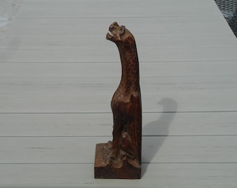 Rare antique wooden gargoyle gothic revival griffin sculpture wood carved gargoyle statue mythical beast