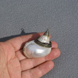 Mother of pearl spiral shell pill box pendant locket snuff box vintage medicine container unique miniature ring box amulet pendant