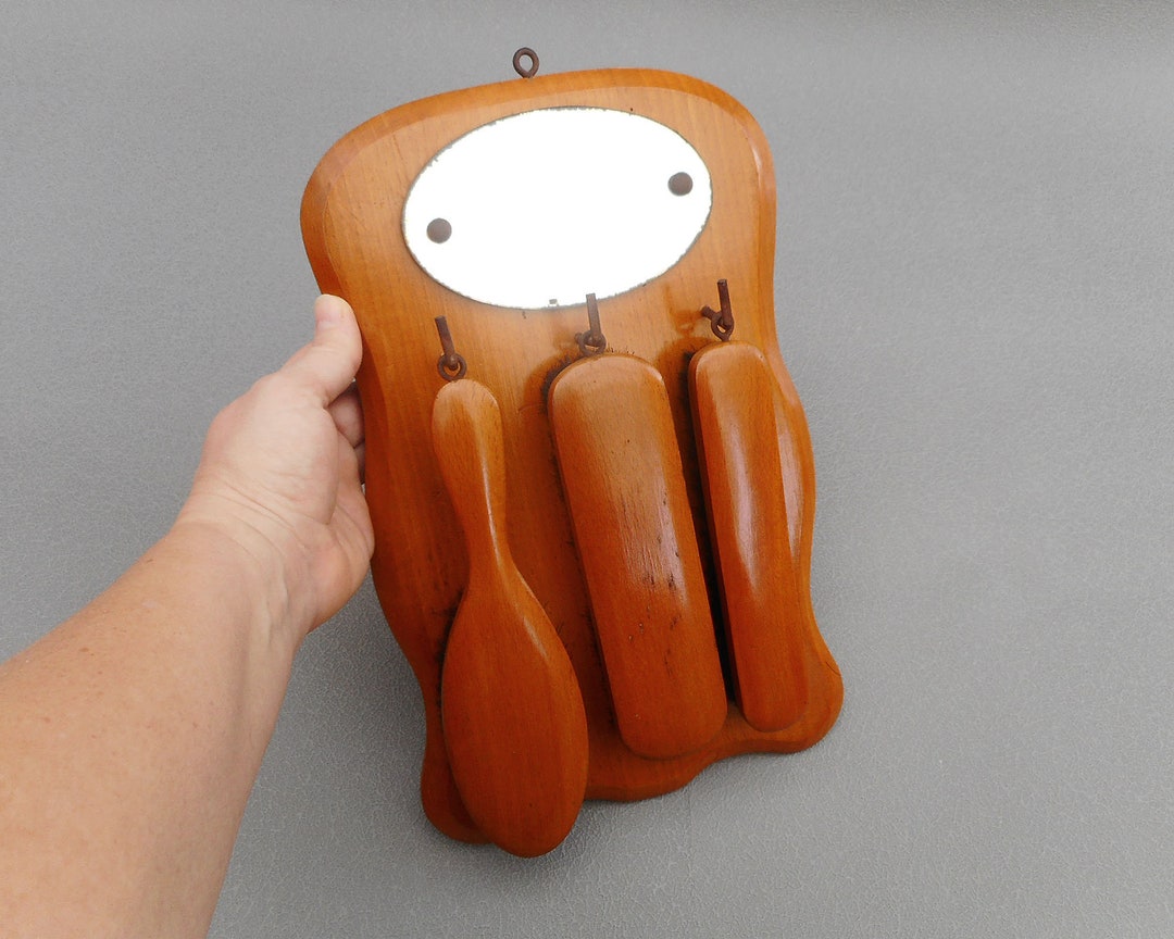 Vintage Clothes Brush Set Wall Mounted Cloth Brushes Hanger Etsy