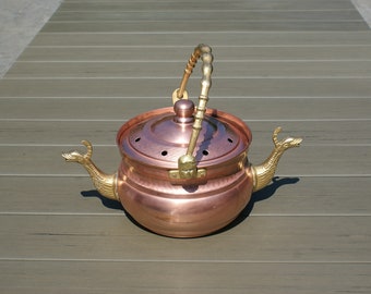 Antique Copper Gargoyle Potpourri Pot: Belgian Steamer Humidifier witchy kitchen