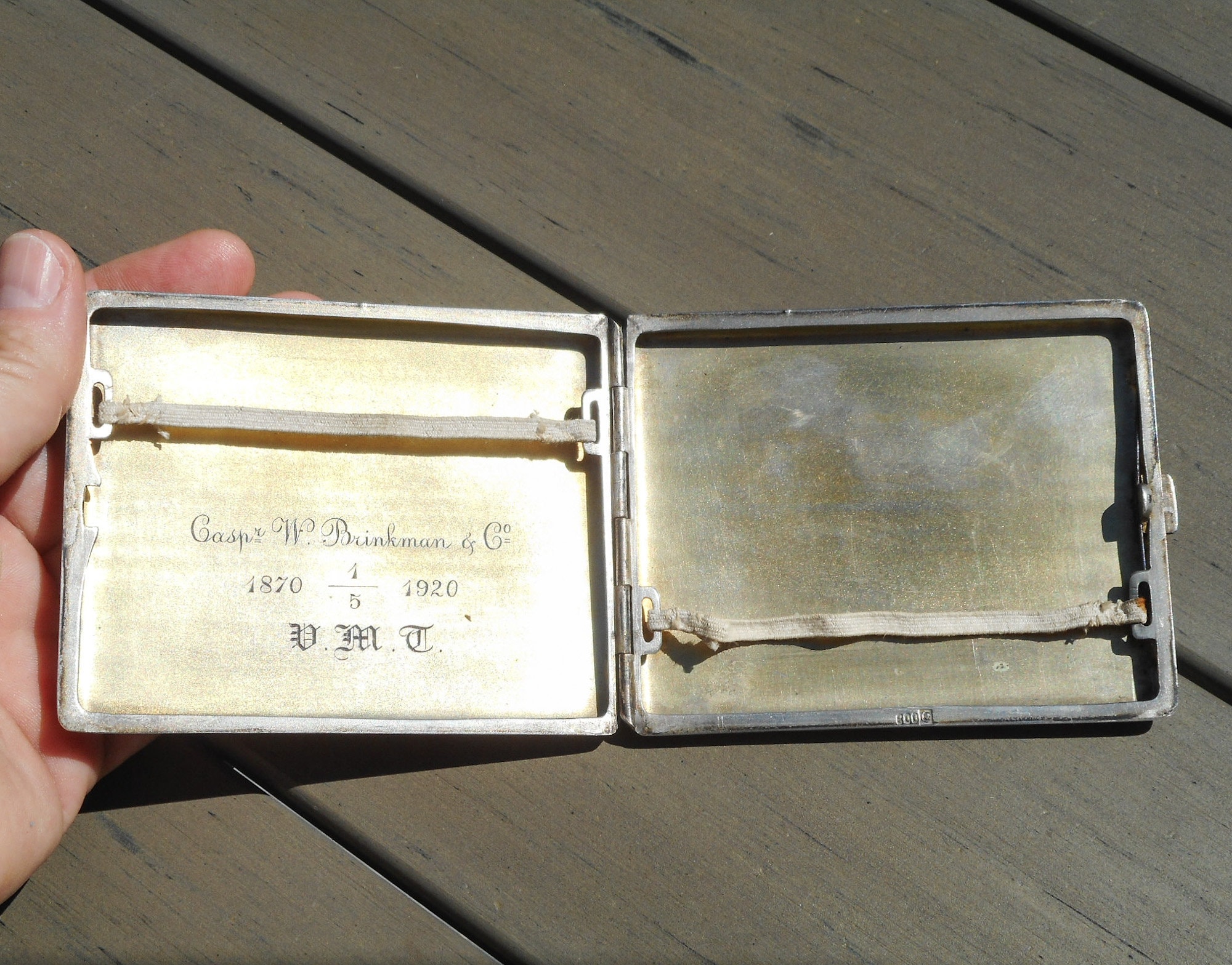 Rare Antique Signed Cigarette Case Marked Silver 800 Pocket Cigarette Holder  Vintage Smokeware Heirloom