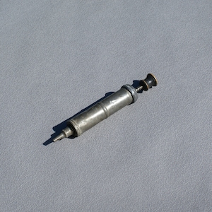 Vintage Pewter Syringe: Antique Medical Enema Irrigation Tool