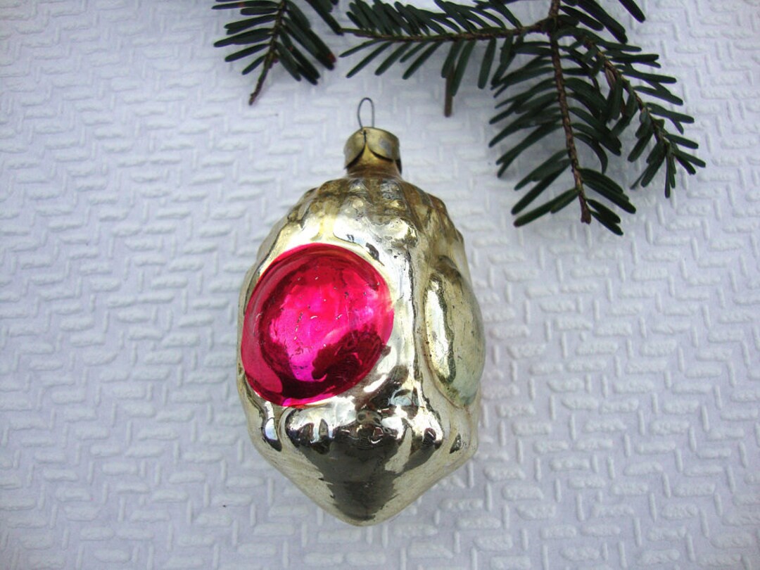 Traffic Light Christmas Ornament Vintage Mercury Glass Hanging Ornament