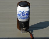 Vintage wall mounted coffee grinder Delft blue ceramic coffee grinder Holland vintage manual grinder hand crank grinder old coffee mill