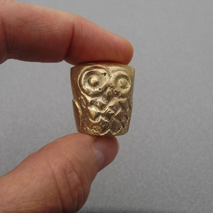 Miniature brass owl figurine small owl statuette tiny metal bird collectible owl gift brass mini owls