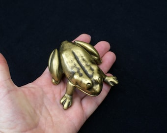 Vintage Brass Frog Box: Trinket Chest, Beerage England