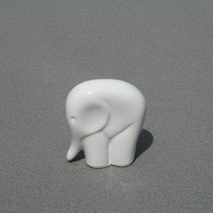 White ceramic elephant statuette small vintage elephant figure porcelain elephant animal figurines elephant gifts