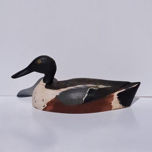 Vintage decoy duck wooden bird figurine waterfowl figure hand carved mallard statuette rustic wildfowl figure cottagecore décor